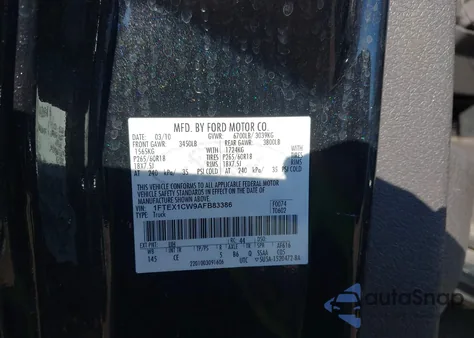 2010 Ford F-150 Stx/Xl из США, поврежденный, VIN 1FTEX1CW9AFB83386